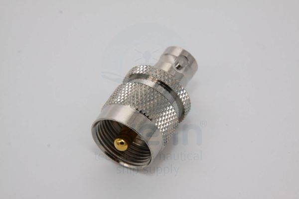 PL plug male / BNC socket female adaptor (connector)