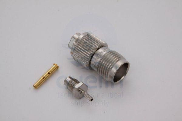 TNC plug / socket female f. RG178 cable (crimp-on type)
